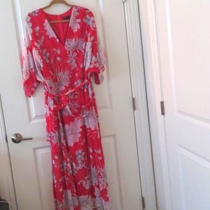 Bright pink ankle length dress